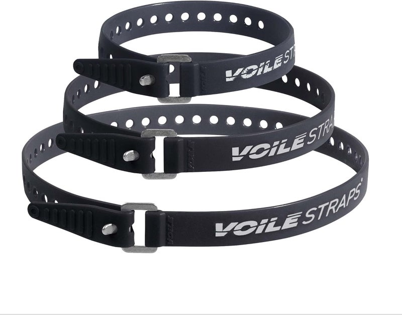 Straps® 3 Pack – Aluminum Buckle | 3-Pack of Heavy-Duty UV-Resistant Polyurethane Straps | 15", 20", and 25" | Outdoor, Bikepacking, Repairs – Made in USA (Black)